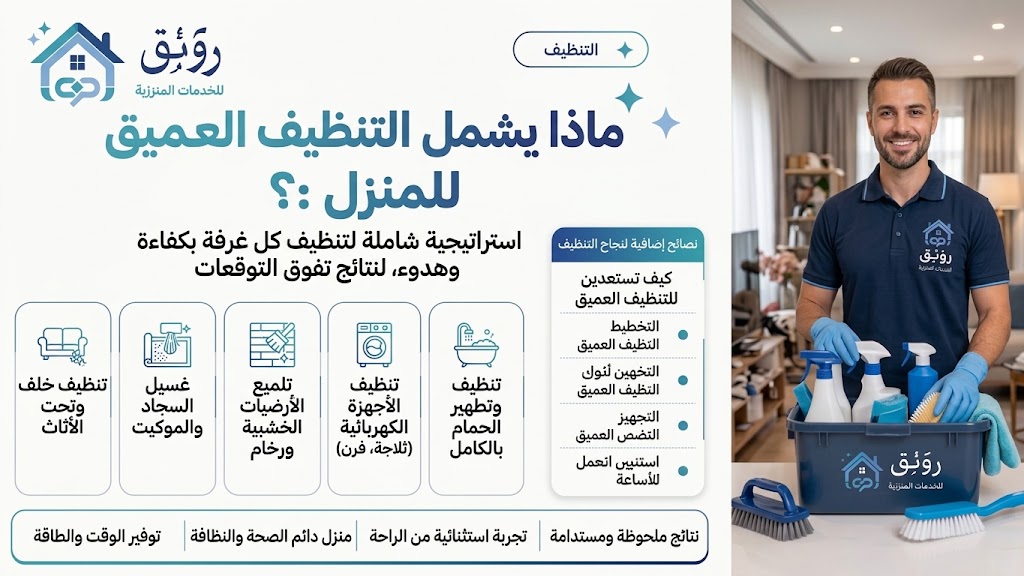 ماذا يشمل التنظيف العميق للمنزل؟