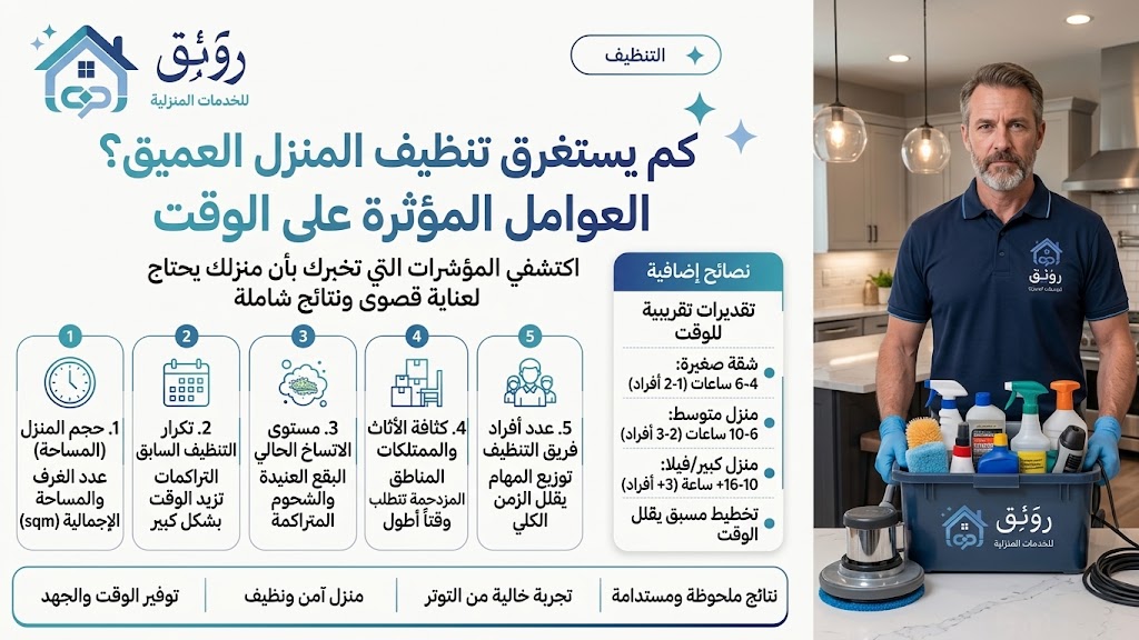 كم يستغرق تنظيف المنزل العميق؟
