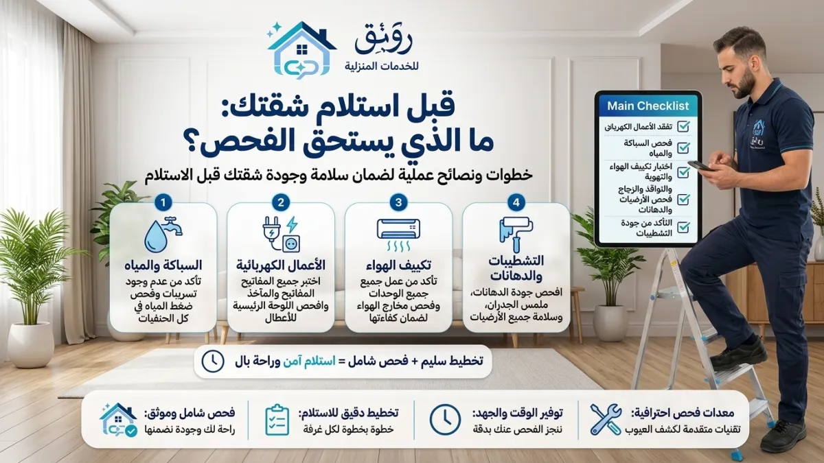 قبل استلام شقتك: ما الذي يستحق الفحص؟