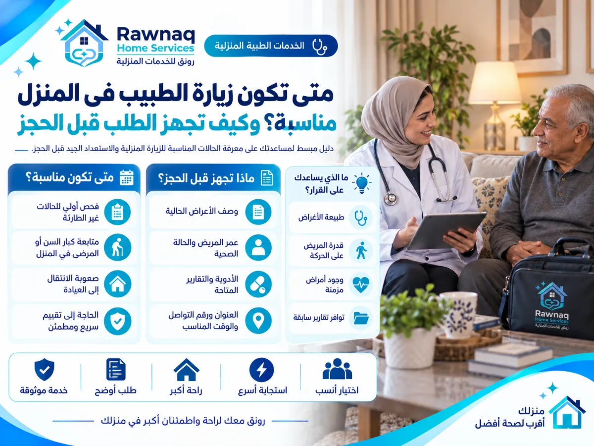 متى تكون زيارة الطبيب في المنزل مناسبة؟ وكيف تجهز الطلب قبل الحجز