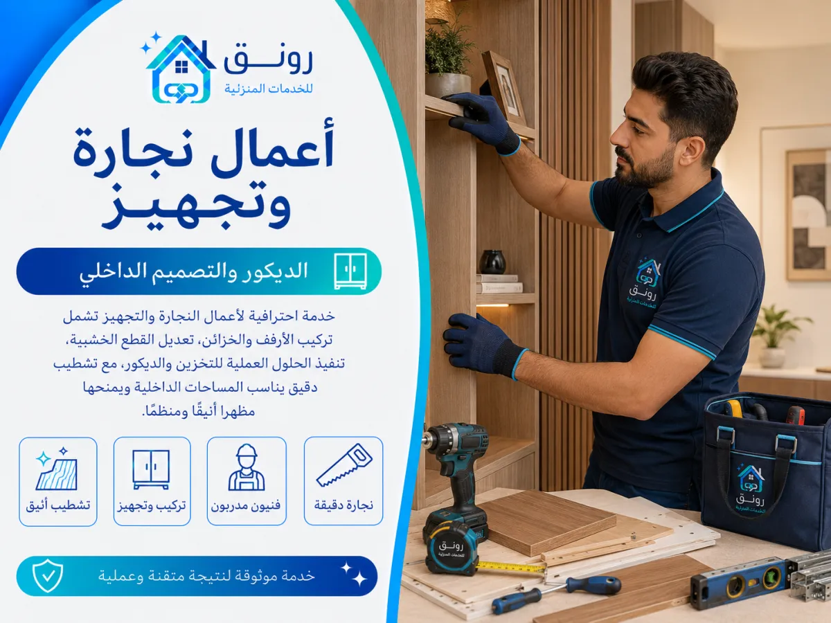 أعمال نجارة وتجهيز