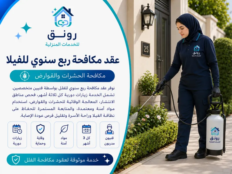 عقد مكافحة ربع سنوي للفيلا