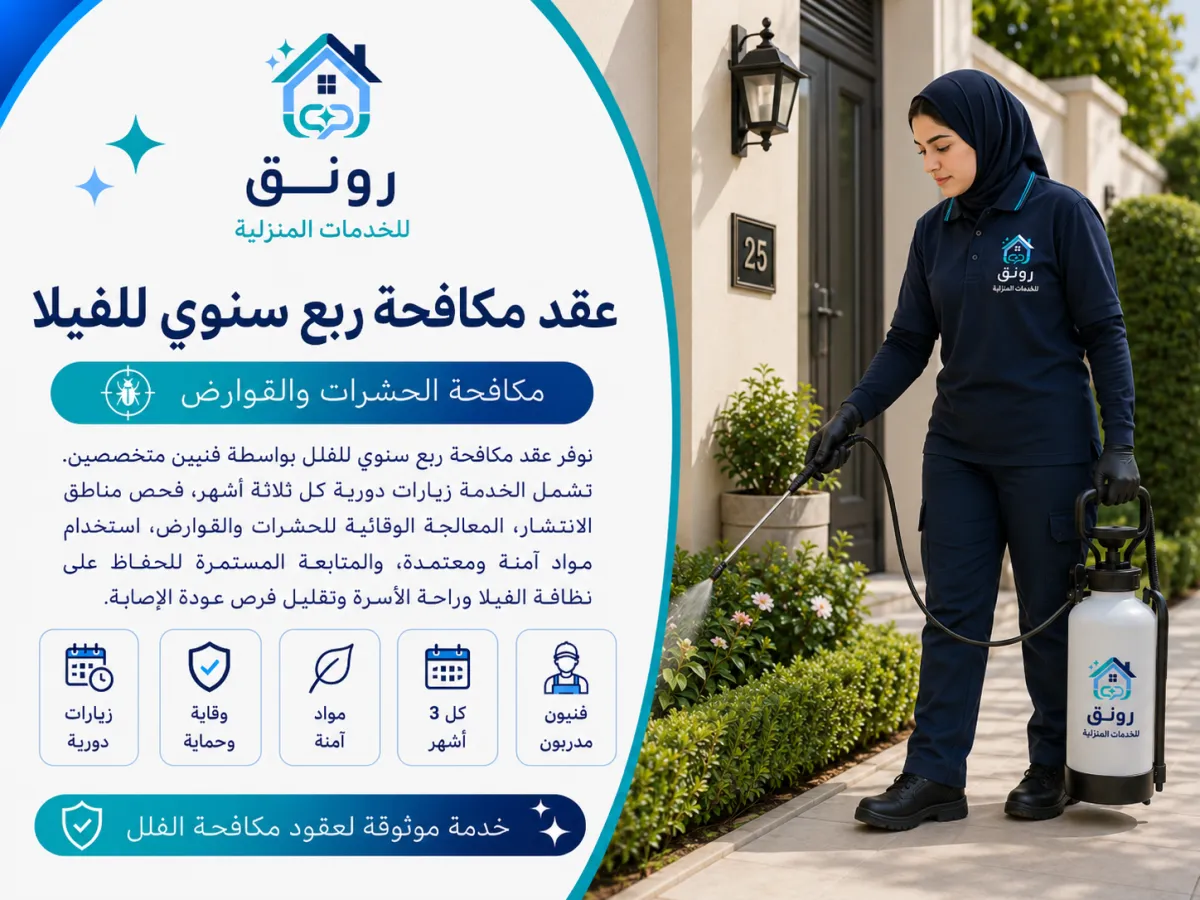 عقد مكافحة ربع سنوي للفيلا