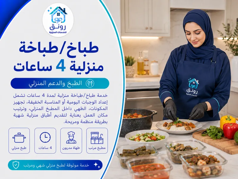 طباخ/طباخة منزلية 4 ساعات