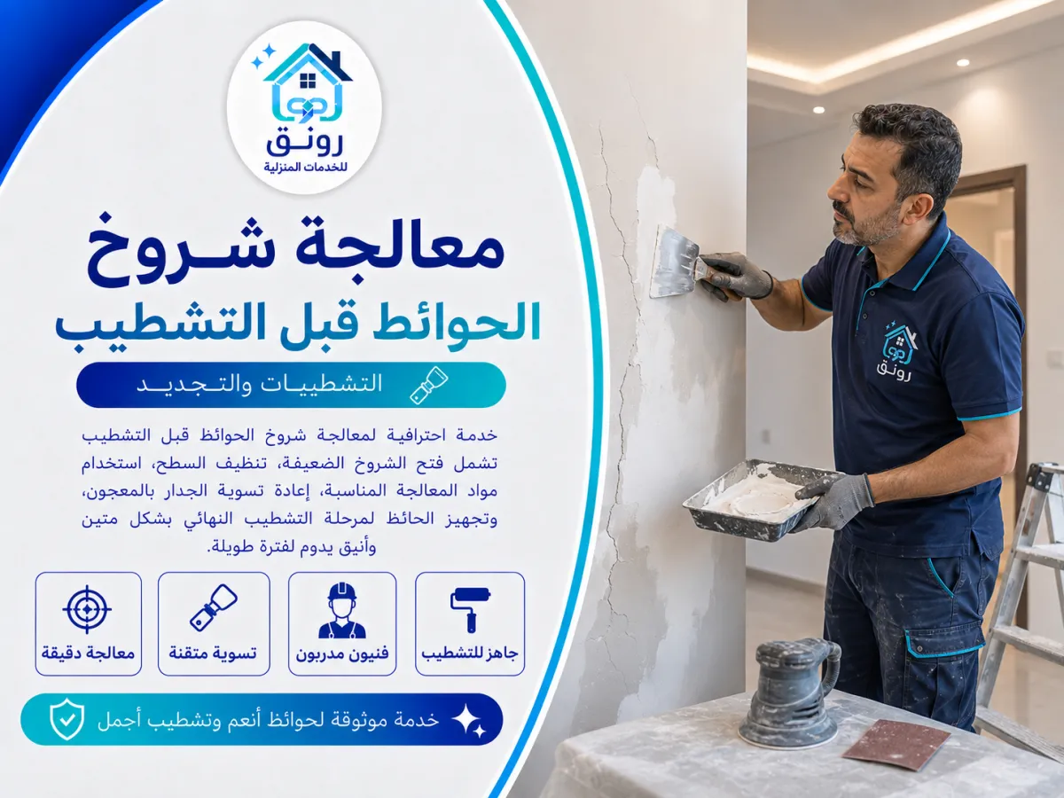 معالجة شروخ الحوائط قبل التشطيب - زهراء مدينة نصر