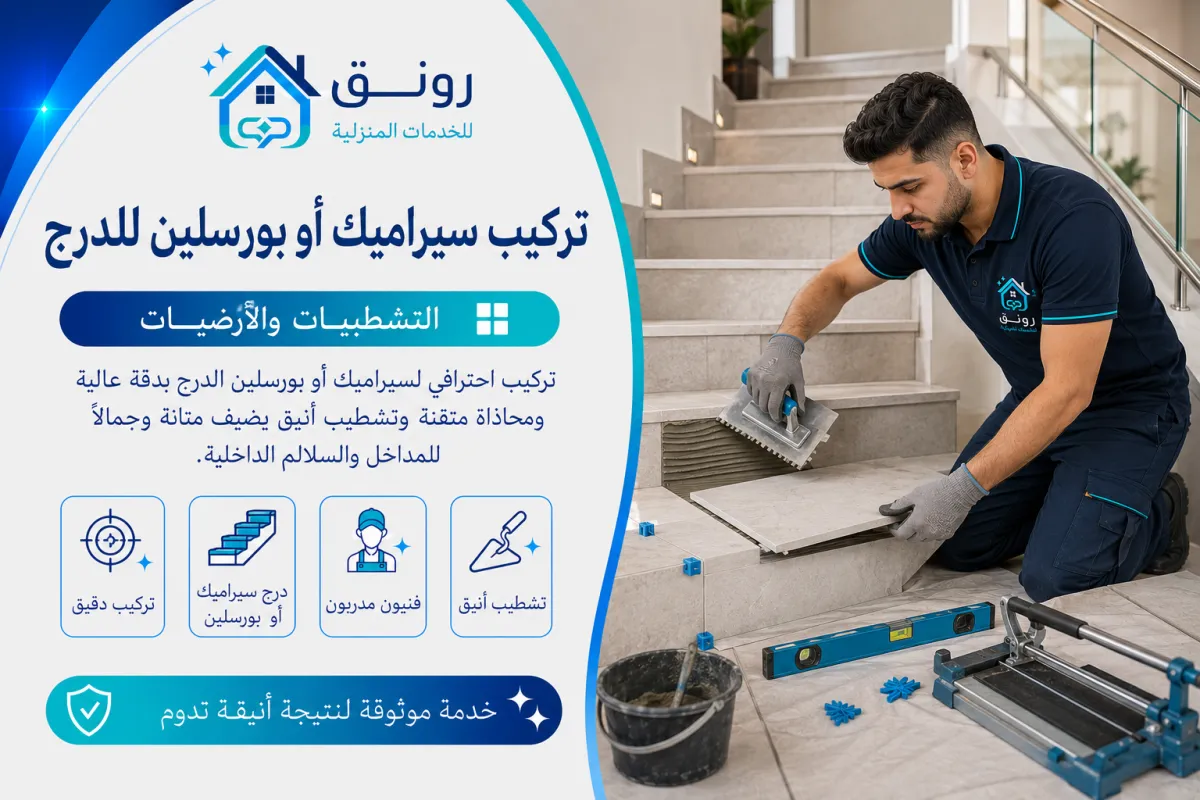 تركيب سيراميك أو بورسلين للدرج - مدينة 6 أكتوبر