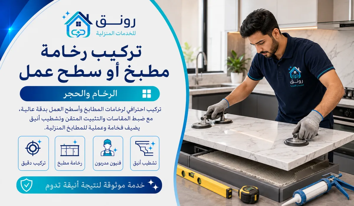 تركيب رخامة مطبخ أو سطح عمل - مدينة 6 أكتوبر