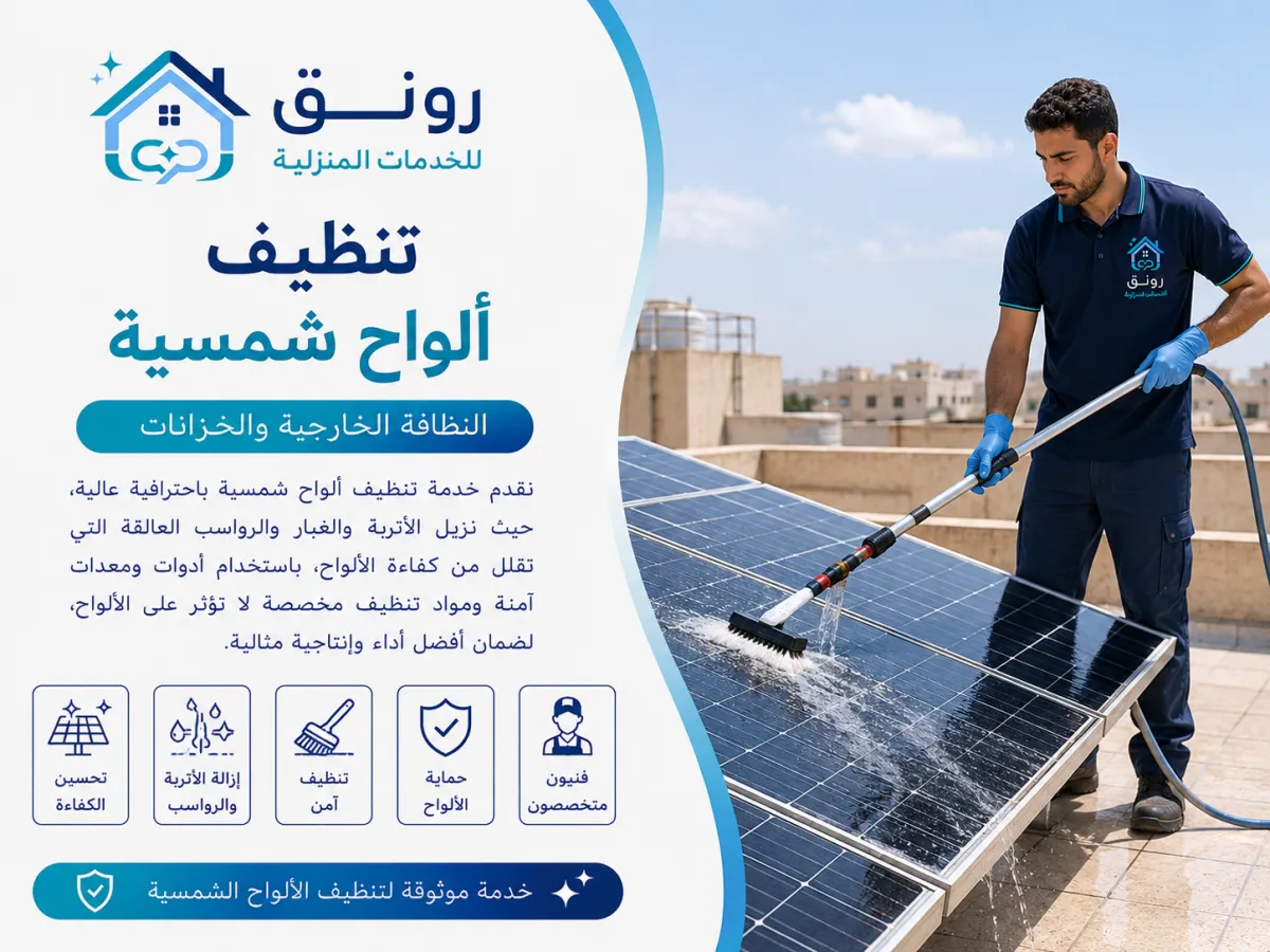 تنظيف ألواح شمسية