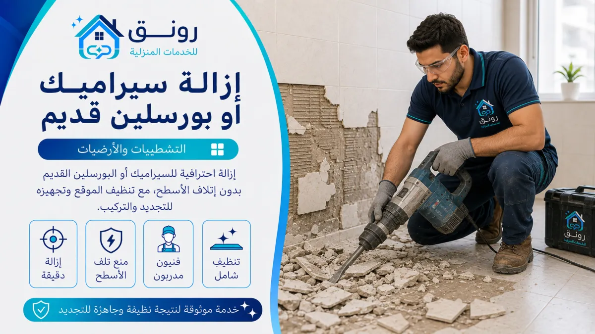 إزالة سيراميك أو بورسلين قديم - مدينة 6 أكتوبر
