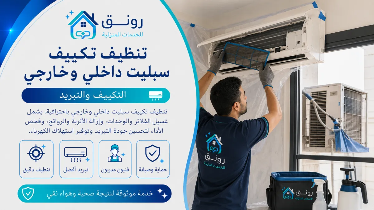 تنظيف تكييف سبليت داخلي وخارجي
